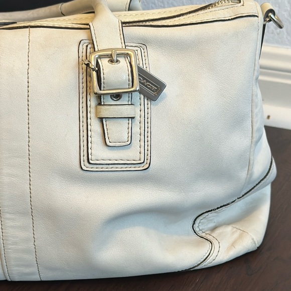 COACH BAG GENUINE LEATHER WHITE SATCHEL VINTAGE - Picture 3 of 7